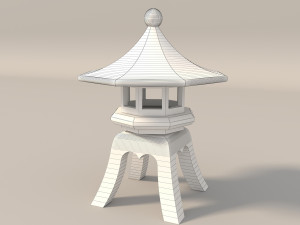 japanese garden stone lantern 3D Модель