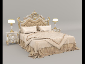 european style bed 20 Modelo 3D
