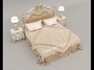 european style bed 20 3D Model