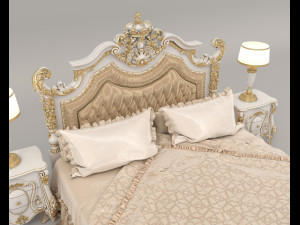 european style bed 20 Modelo 3D