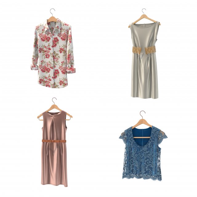 clothing on hanger 4 Modelo 3D .c4d .max .obj .3ds .fbx .stl .blend 
