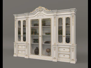 vitrinekast klassieke stijl 6 3D Model