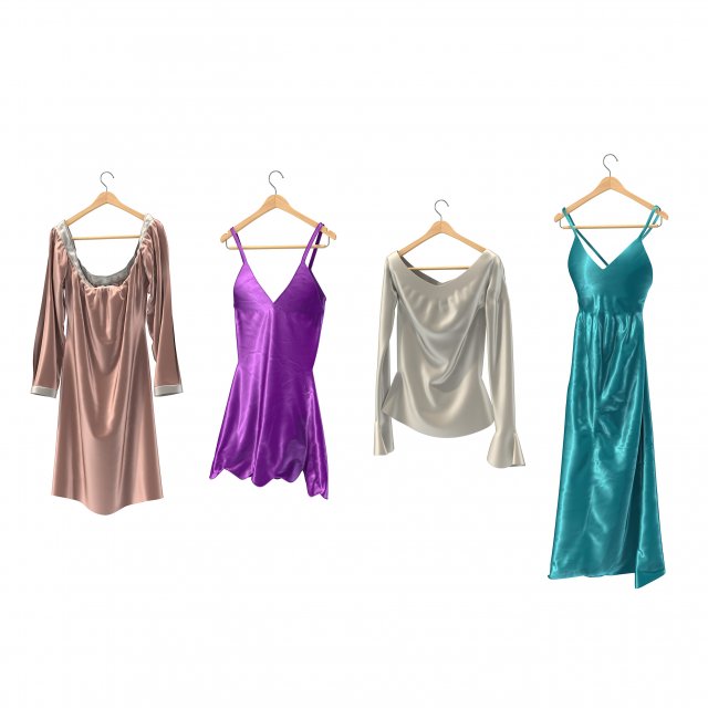 clothing on hanger 5 3D 模型 .c4d .max .obj .3ds .fbx .stl .blend 