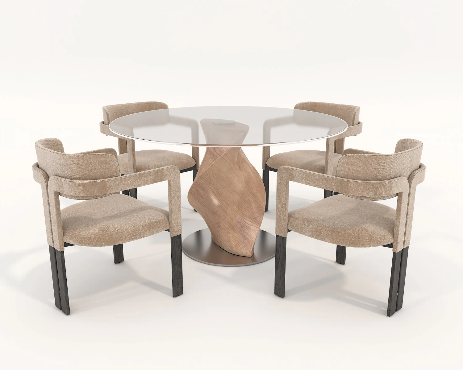 contemporary design table and chair set 16 3D Model .c4d .max .obj .3ds .fbx .stl .blend