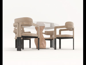 contemporary design table and chair set 16 Modelo 3D