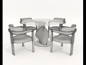 contemporary design table and chair set 16 Modelo 3D