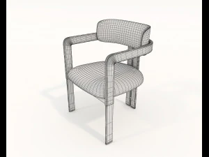 contemporary design table and chair set 16 3D Model