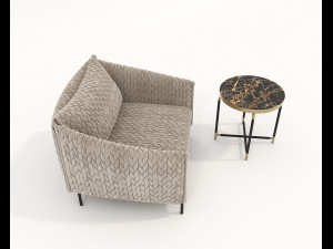 relaxing chair and coffee table 7 Model 3D