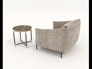 relaxing chair and coffee table 7 Model 3D