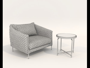 relaxing chair and coffee table 7 Model 3D