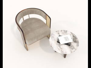 contemporary chair and coffee table 6 3D Modell