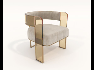 contemporary chair and coffee table 6 3D Modell