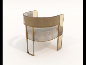 contemporary chair and coffee table 6 3D Modell