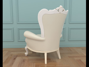 classic armchair and table set 6 3D Modell