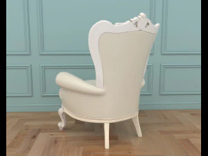 classic armchair and table set 6 3D Model