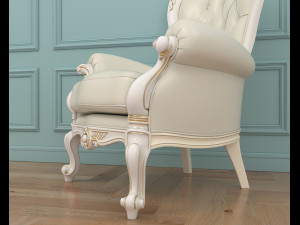 classic armchair and table set 6 3D Modell