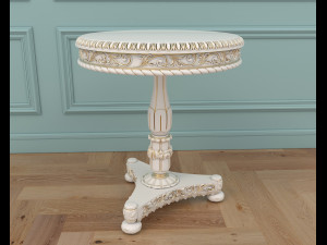 classic armchair and table set 6 3D Modell