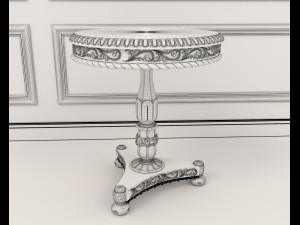 classic armchair and table set 6 3D Modell