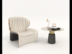 contemporary chair and coffee table 7 3Dモデル