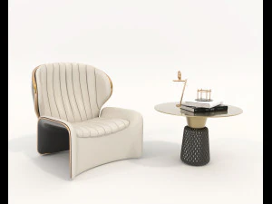 現代的な椅子とコーヒーテーブル 7 3Dモデル