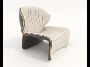 contemporary chair and coffee table 7 3D 模型