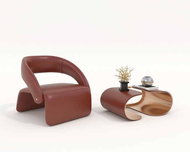 contemporary chair and coffee table 8 3D Model .c4d .max .obj .3ds .fbx .stl .blend 