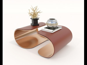 contemporary chair and coffee table 8 3D Model