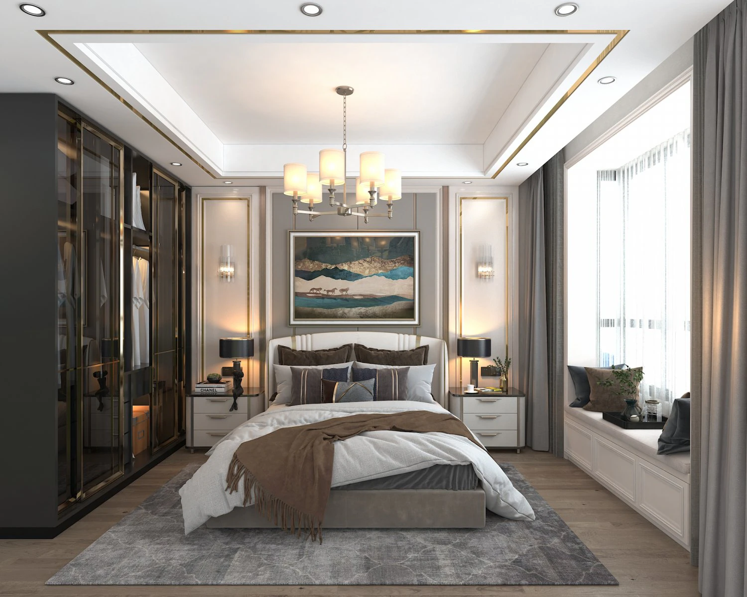 luxury bedroom interior scene 3D Model .c4d .max .obj .3ds .fbx .stl .blend 