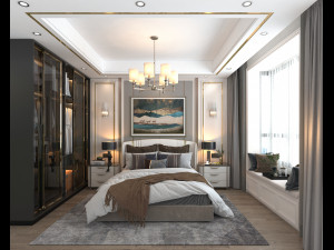 luxury bedroom interior scene 3D Модель