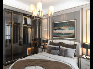 luxury bedroom interior scene 3D 모델
