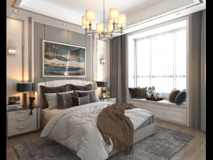 luxury bedroom interior scene 3D Model
