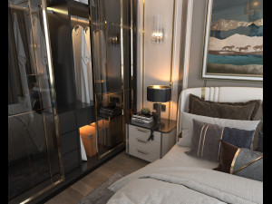 luxury bedroom interior scene 3D 모델