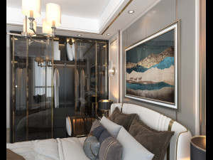 luxury bedroom interior scene 3D 모델