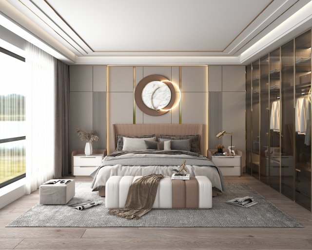Modern Bedroom Interior Scene 5 Modelo 3D .c4d .max .obj .3ds .fbx .stl .blend 