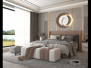 Modern Bedroom Interior Scene 5 Modelo 3D