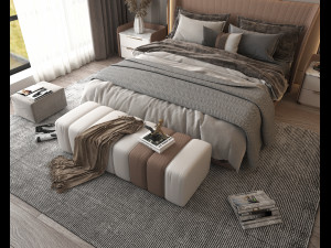 Modern Bedroom Interior Scene 5 Modelo 3D