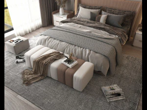 Modern Bedroom Interior Scene 5 3D Model