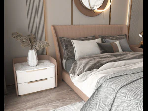 Modern Bedroom Interior Scene 5 3D Model