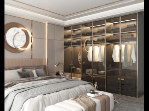 Modern Bedroom Interior Scene 5 3D Model