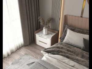 Modern Bedroom Interior Scene 5 3D Model