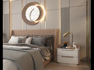 Modern Bedroom Interior Scene 5 3D Model
