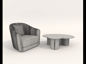 Luxury Chair and Coffee Table Modelo 3D