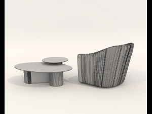 Luxury Chair and Coffee Table Modelo 3D