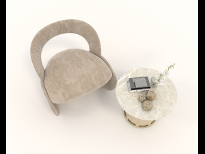 Contemporary Chair and Coffee Table 9 3D Модель