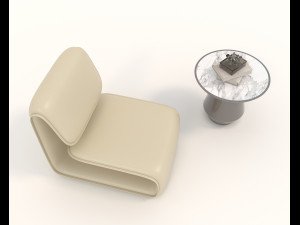 Contemporary Chair and Coffee Table 10 Modelo 3D