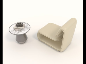 Contemporary Chair and Coffee Table 10 Modelo 3D