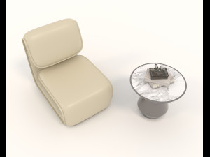 Contemporary Chair and Coffee Table 10 Modelo 3D