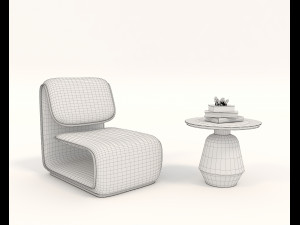 Contemporary Chair and Coffee Table 10 Modelo 3D