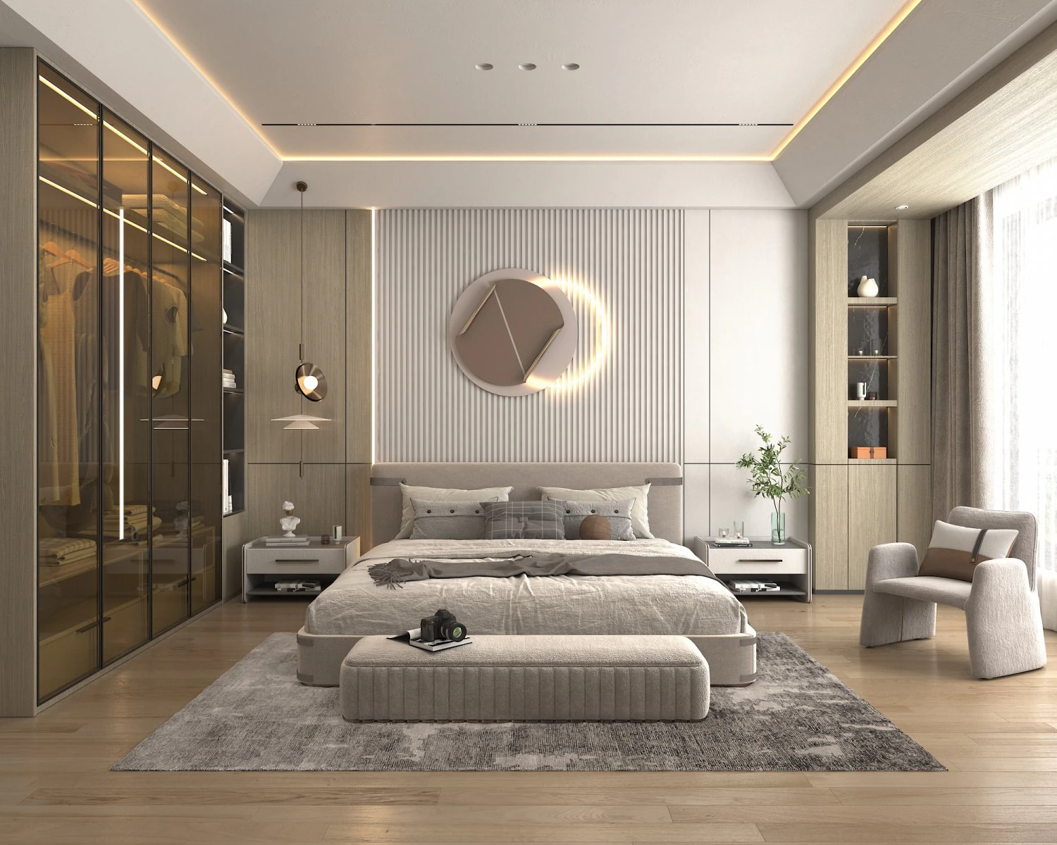 Modern Bedroom Interior Scene 6 3D Model .c4d .max .obj .3ds .fbx .stl .blend 