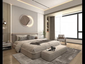 Modern Bedroom Interior Scene 6 Modello 3D
